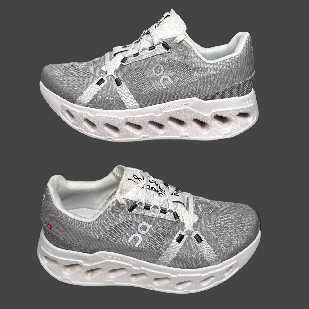 On Cloudeclipse Running Shoes Womens 9.5 Gray Alloy/White Swiss Engineering